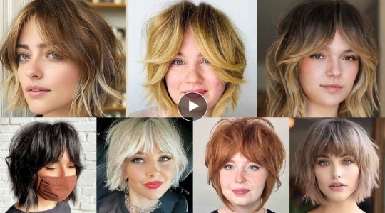 2024's Hottest Hair Trend:  Bob Haircuts with Curtain Bangs For Ladies With Straight Hair